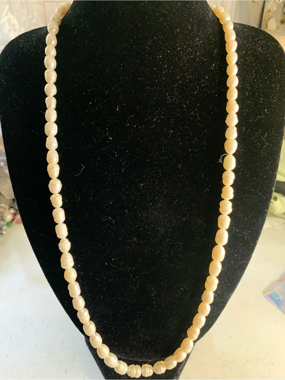 Classic Cream Real Pearl Bead Necklace - Women Jewelry
